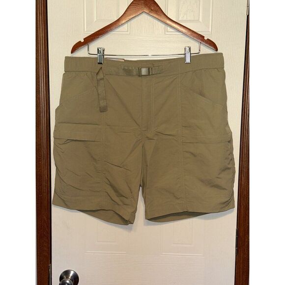 Eddie Bauer Ripstop Tech Shorts Mens Green Cargo Belted Hiking Outdoor Size XL - Picture 2 of 15